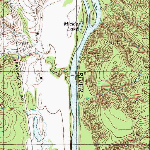 Topographic Map of Chesnuts Ferry (historical), SC