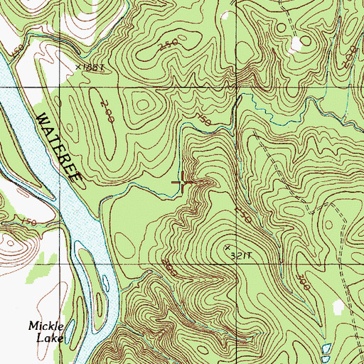 Topographic Map of Chestnuts Mill (historical), SC