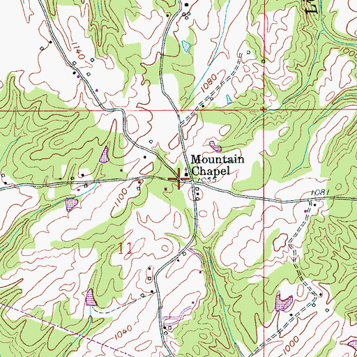 Topographic Map of Mountain Chapel, AL