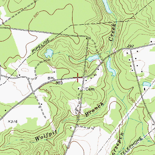 Topographic Map of Cureton Mill School (historical), SC