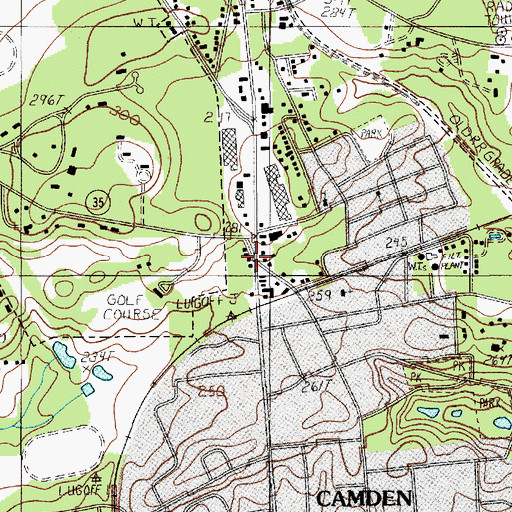 Topographic Map of Dusty Bend, SC
