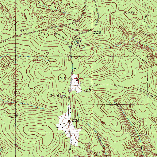 Topographic Map of Ebenezer Church, SC