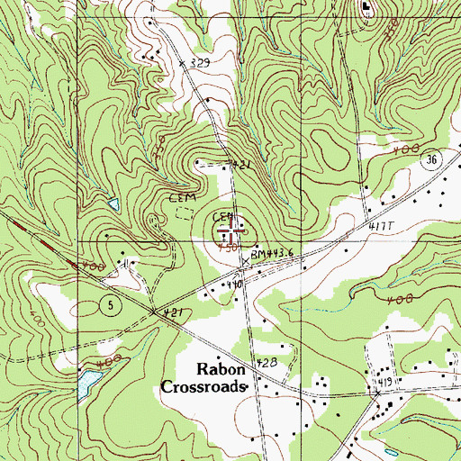 Topographic Map of Ebenezer Church, SC