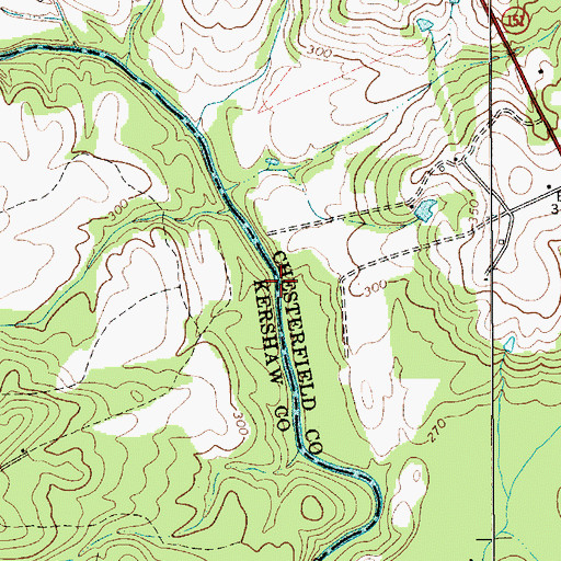Topographic Map of Fran Bridge (historical), SC