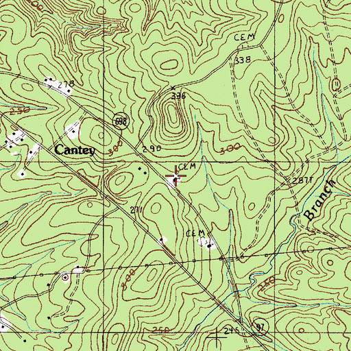 Topographic Map of Gains Church, SC
