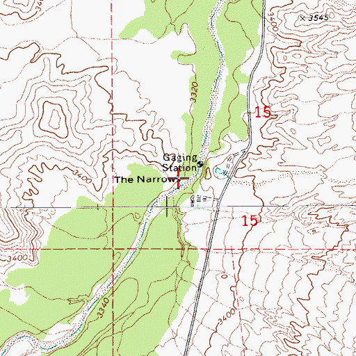 Topographic Map of The Narrows, AZ