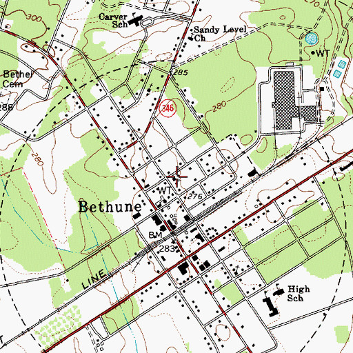 Topographic Map of Harmony Baptist Church, SC