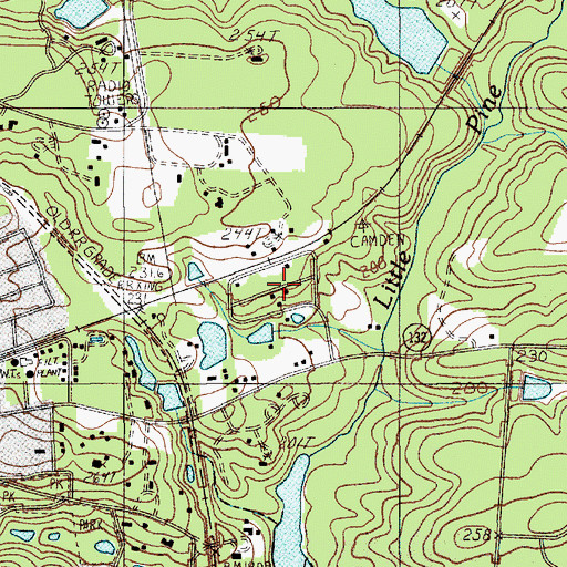 Topographic Map of Hillsdale, SC