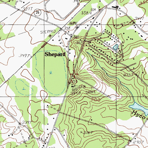Topographic Map of Hyco, SC