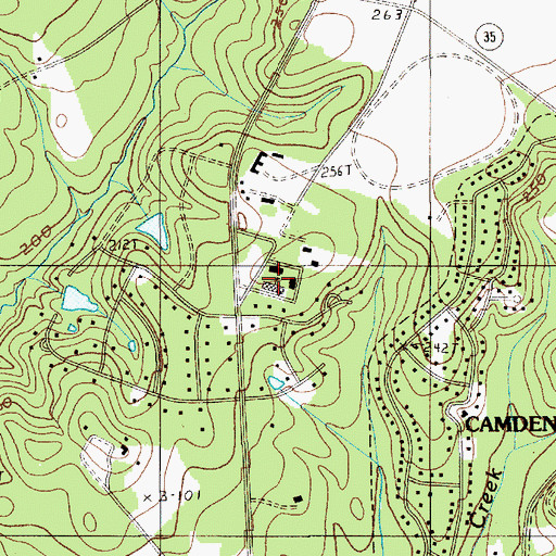 Topographic Map of Joseph Kershaw School, SC