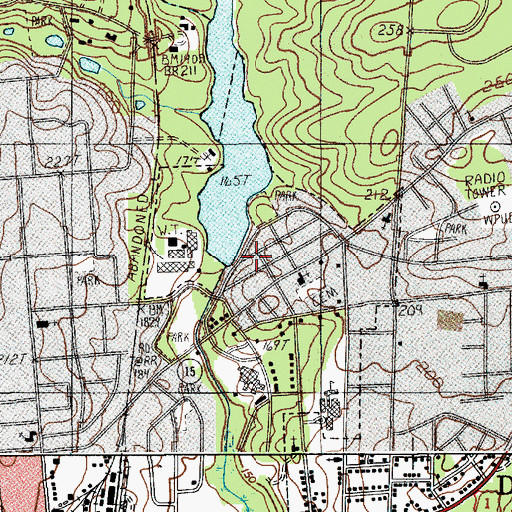 Topographic Map of Kendall Mill Historic District, SC