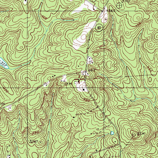 Topographic Map of Kirkland Church, SC
