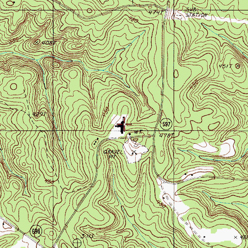 Topographic Map of Kirkland School, SC
