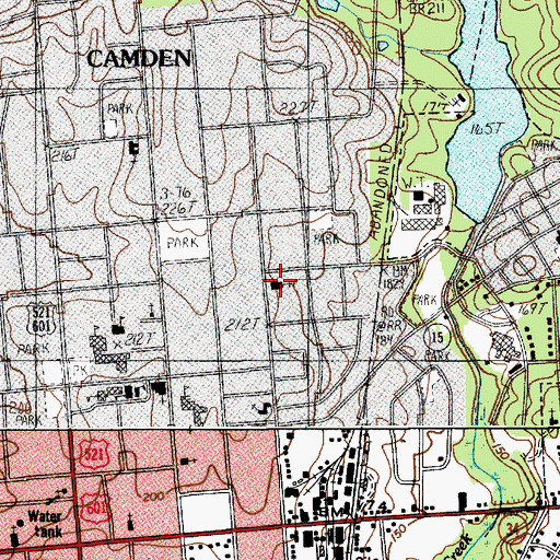 Topographic Map of Lakeview Baptist Church, SC