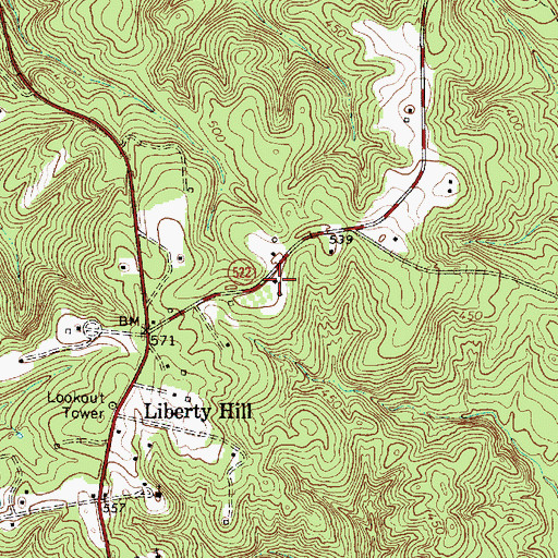 Topographic Map of Liberty Hill Church (historical), SC