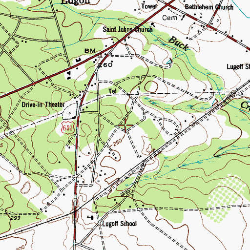 Topographic Map of Mayfield Acres, SC