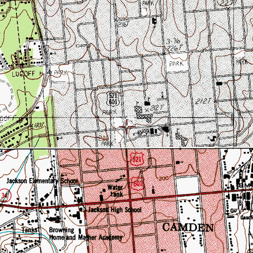 Topographic Map of Monument Park, SC