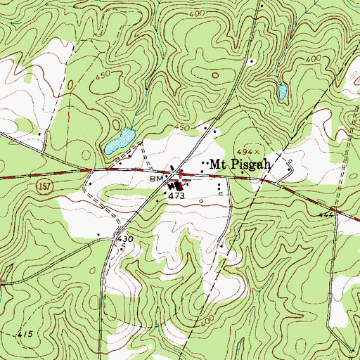 Topographic Map of Mount Pisgah Elementary School, SC