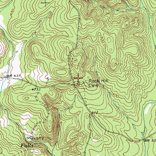 Topographic Map of Mount Zion Church (historical), SC