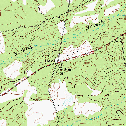 Topographic Map of Mount Zion School (historical), SC