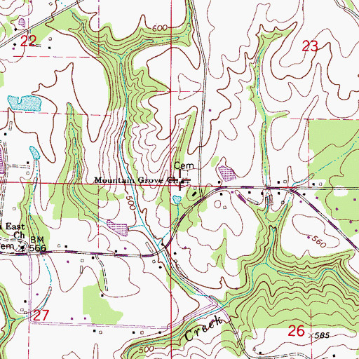 Topographic Map of Mountain Grove Congregational Church, AL