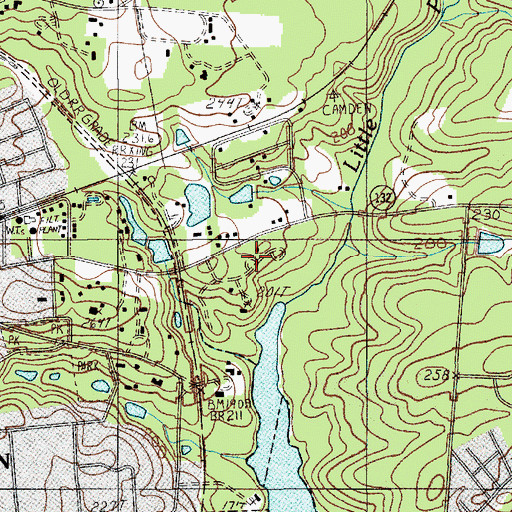 Topographic Map of Pine Creek, SC