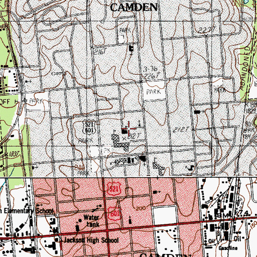 Topographic Map of Pine Grove Academy (historical), SC