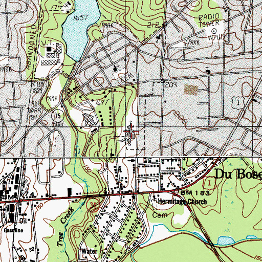 Topographic Map of Pine Tree Hill Elementary School, SC