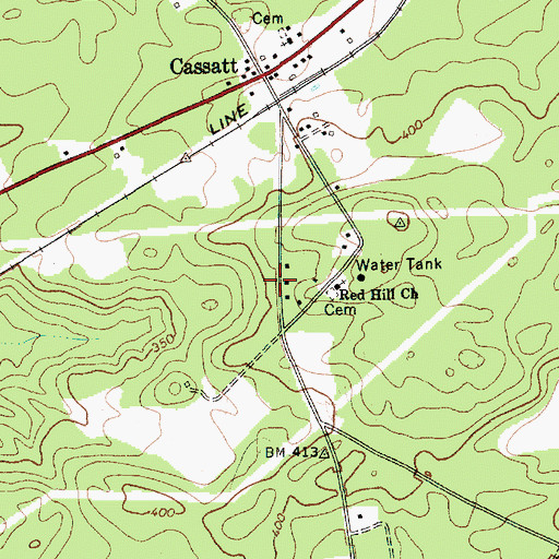 Topographic Map of Pine Tree Presbyterian Church (historical), SC