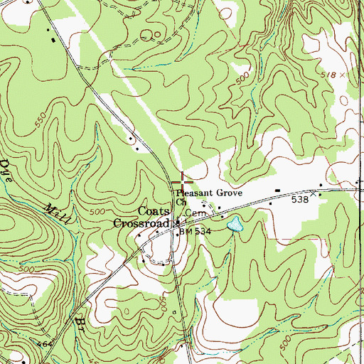 Topographic Map of Pleasant Grove School (historical), SC