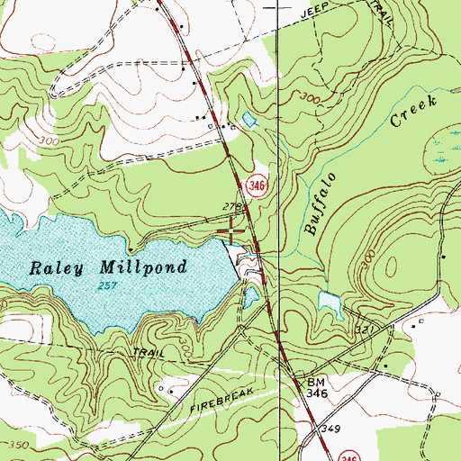 Topographic Map of Raleys Mill (historical), SC