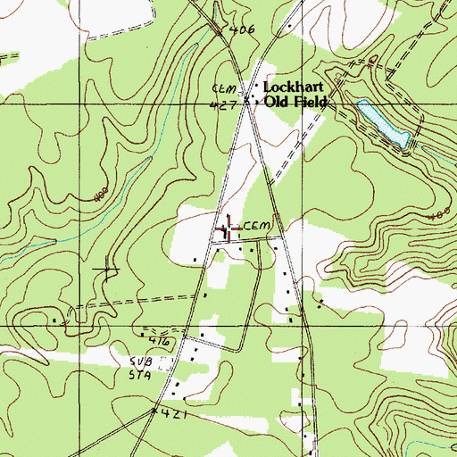 Topographic Map of Refuge Church, SC