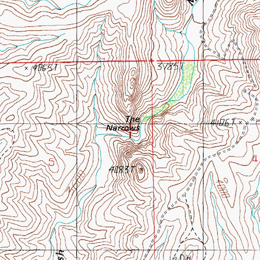 Topographic Map of The Narrows, AZ