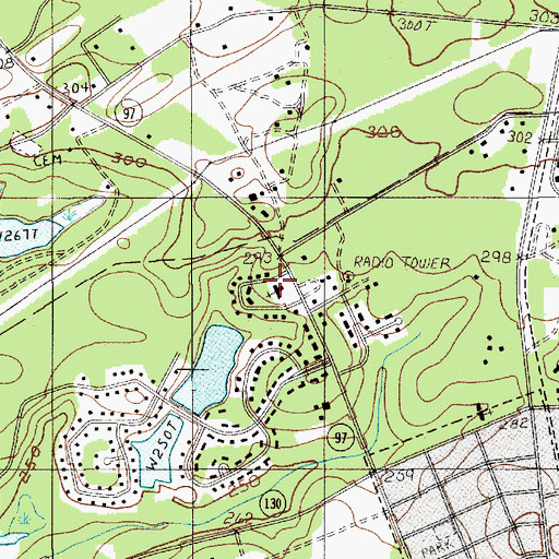 Topographic Map of Sanders Creek Baptist Church, SC