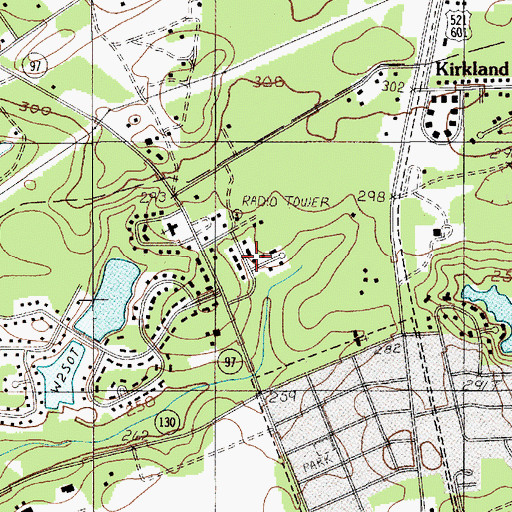 Topographic Map of Sandy Springs, SC