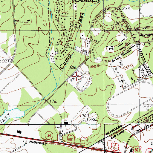 Topographic Map of Scott Park, SC