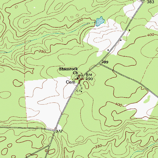 Topographic Map of Shamrock School (historical), SC