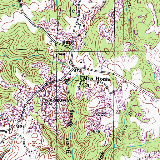 Topographic Map of Mountain Home Church, AL