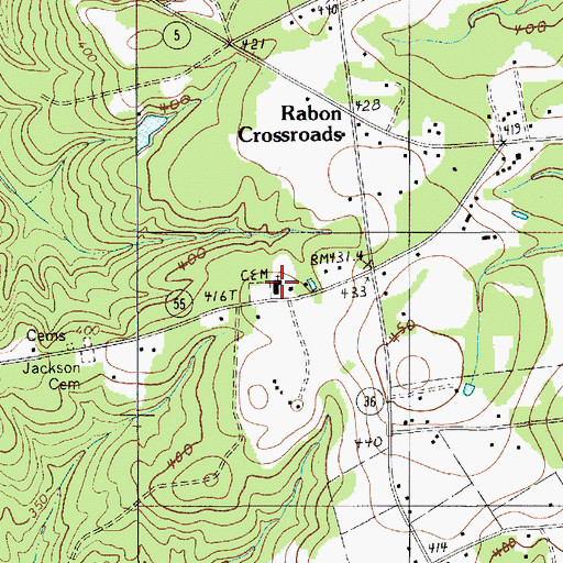 Topographic Map of Springvale Baptist Church, SC