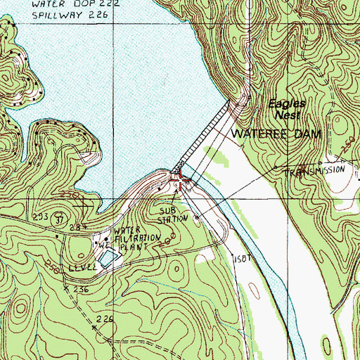 Topographic Map of Wateree Power Plant, SC
