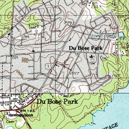 Topographic Map of White Gardens, SC