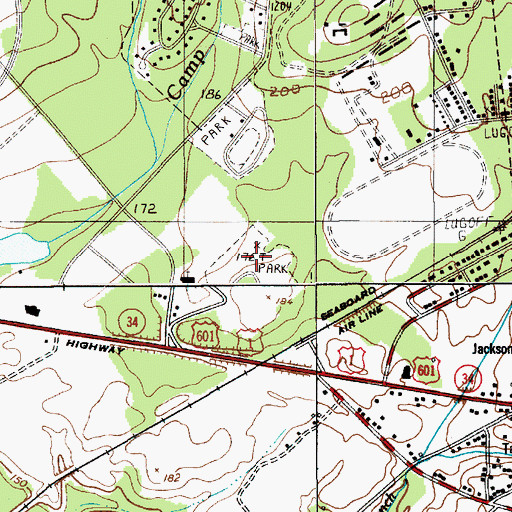 Topographic Map of Woodward Park, SC