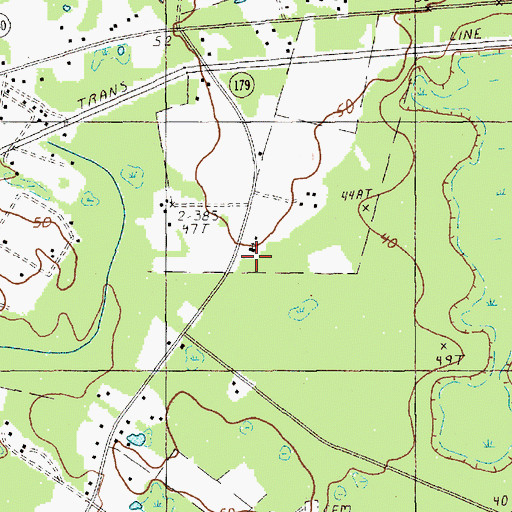 Topographic Map of Hoods Chapel Cemetery, SC