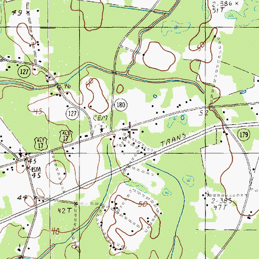 Topographic Map of Hopes Chapel, SC