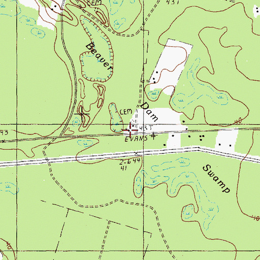 Topographic Map of Mount Calvary Holiness Church, SC