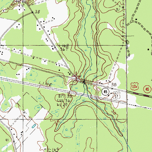 Topographic Map of Savanna Creek, SC