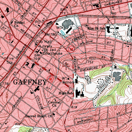 Topographic Map of Mitchell Chapel Church of God (historical), SC