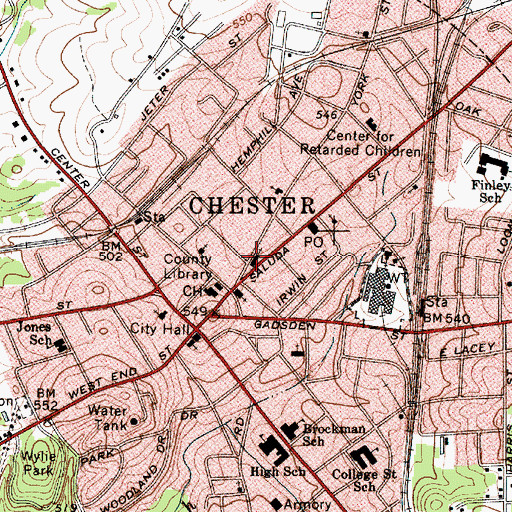 Topographic Map of Bethel United Methodist Church, SC