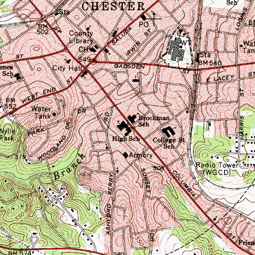 Topographic Map of Dora Jones-Gayle Elementary School, SC