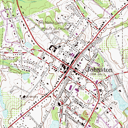 Topographic Map of Johnston Methodist Episcopal Church South, SC